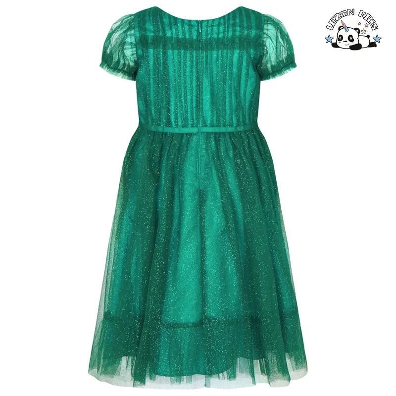 LEZONKIDS - Elegante Design Personalizável de Vestido Longo de Manga Curta para Meninas, Vestido de Princesa de Verão para Menina